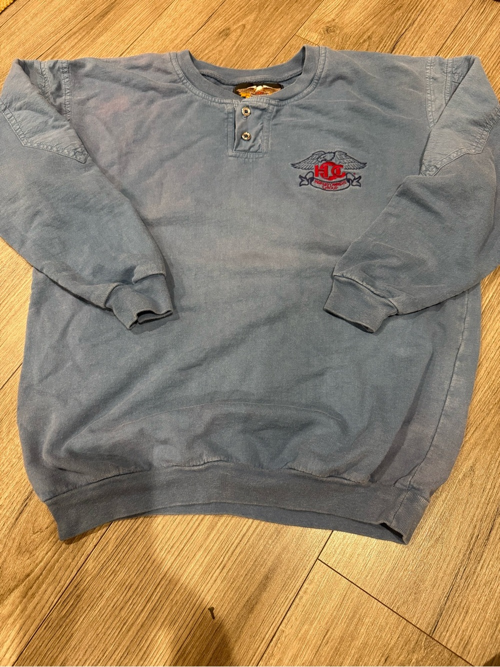 Men’s Vintage 90s Harley Davidson Henley sweatshirt